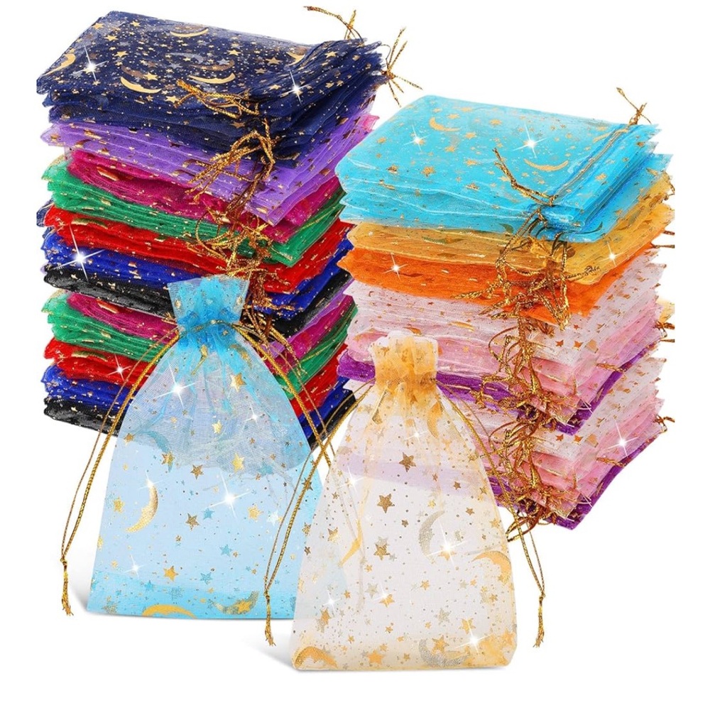 Organza Gift Bags with Gold Moon and Stars - 20 pieces - BUY NOW